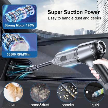 High Power Cordless Car Vacuum Cleaner – 95000PA Deep Clean Handheld Device