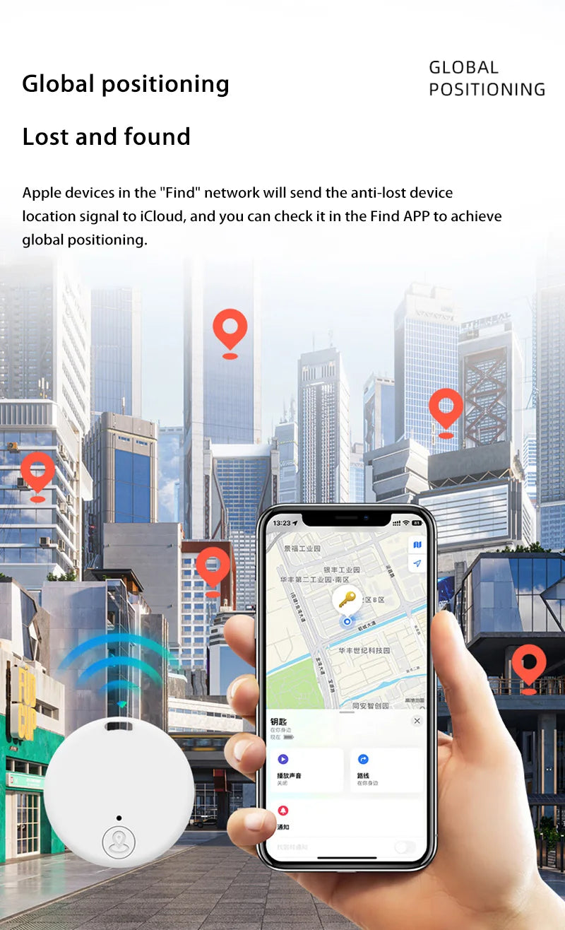 For Apple Find My Smart Air Tag Mini Smart Tracker Bluetooth GPS Smart Tag Anti-lost Finder Car Key Wallet Bike Works