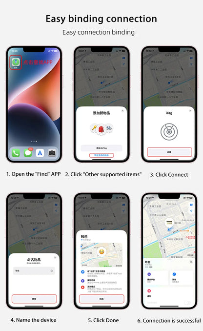 For Apple Find My Smart Air Tag Mini Smart Tracker Bluetooth GPS Smart Tag Anti-lost Finder Car Key Wallet Bike Works