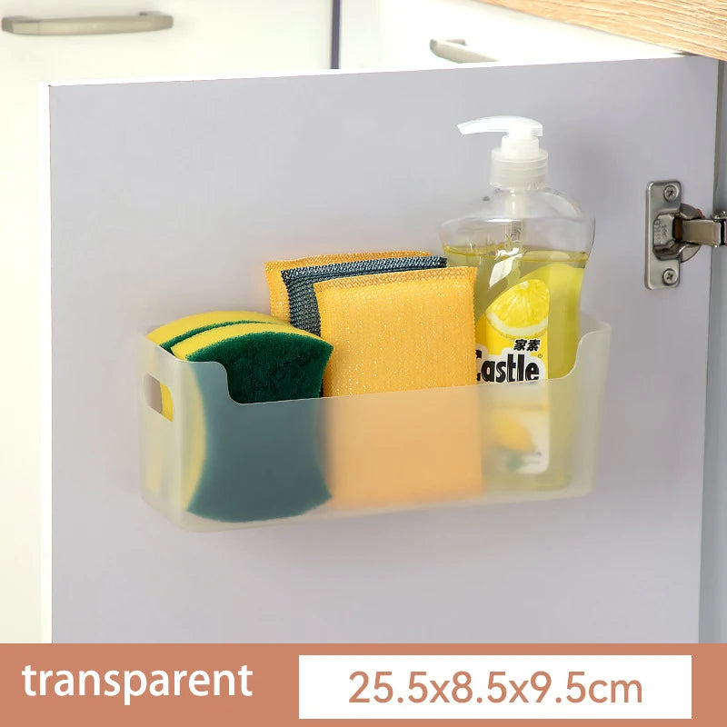 Non-Perforated Cling Film & Spice Rack – Inside Cabinet Door Organizer for Kitchen