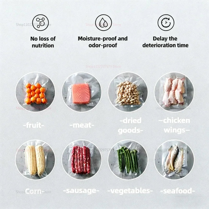 2025 Vacuum Sealer Machine for Kitchen Fresh Food Preservation and Sealing Plastic Bags Automatic Sealing Device Kitchen Gadgets