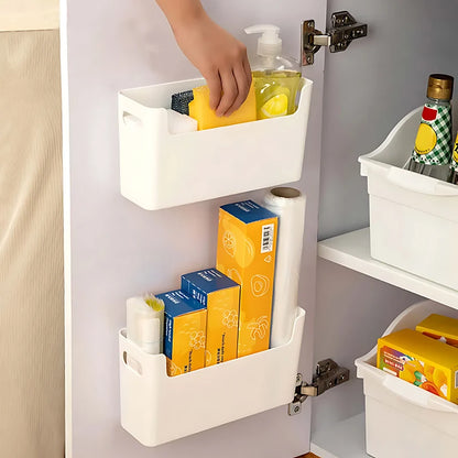 Non-Perforated Cling Film & Spice Rack – Inside Cabinet Door Organizer for Kitchen