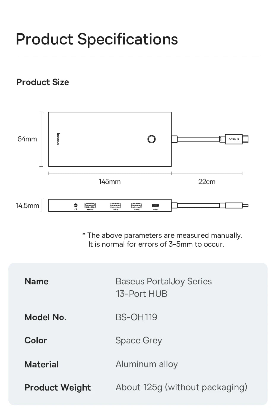 Baseus USB C Hub Type C to HDMI USB HUB Adapter 13-In-1 DP 4K 60Hz 120Hz RJ45 VGA Converter PD 100W USB A 3.1 2.0 For Macbook PC
