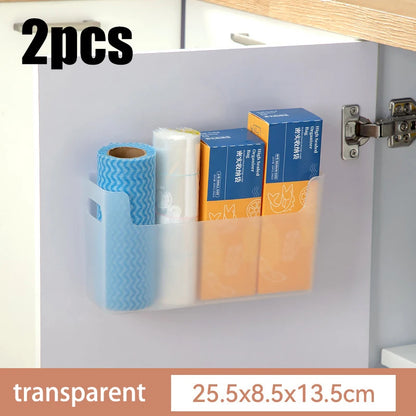 Non-Perforated Cling Film & Spice Rack – Inside Cabinet Door Organizer for Kitchen