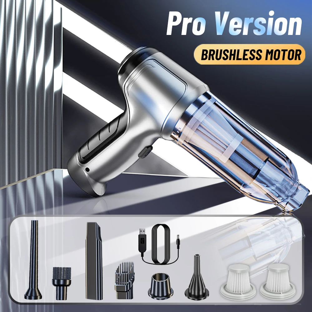 High Power Cordless Car Vacuum Cleaner – 95000PA Deep Clean Handheld Device