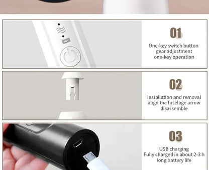 2-in-1 Electric Milk Frother & Egg Beater – USB Rechargeable with Double Heads