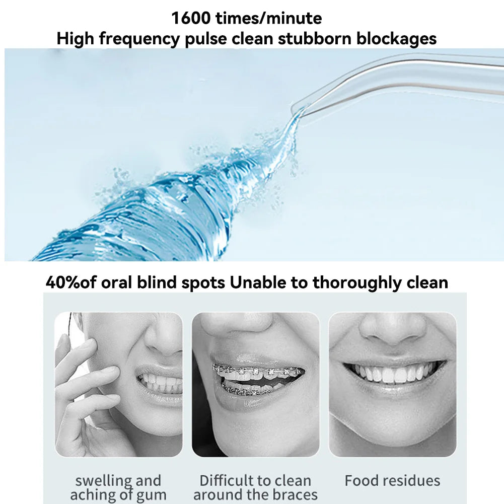 Oral Irrigator 3 Cleaning Modes Portable Rechargeable Waterproof  IP65 Dental Water FlosserTeeth Whitening Jet Floss 200ML