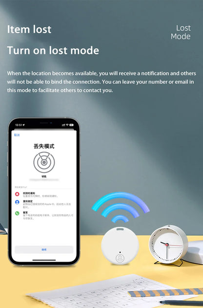 For Apple Find My Smart Air Tag Mini Smart Tracker Bluetooth GPS Smart Tag Anti-lost Finder Car Key Wallet Bike Works