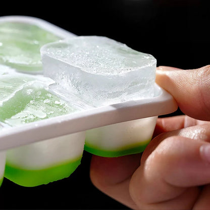 Ice Cube Tray Silicone Mold with Cover Square 14-cube Easy Release Ice Cube Molds Summer Kitchen Bar DIY Iced Drink Maker Tools