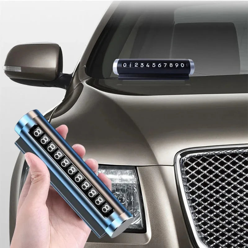 Rotating Car Phone Number Plate – Temporary Parking Contact Card