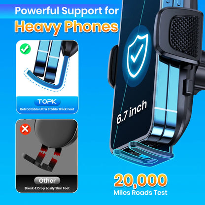 TOPK Universal Car Phone Holder – Gravity Dashboard Mount for iPhone, Samsung, Xiaomi & More