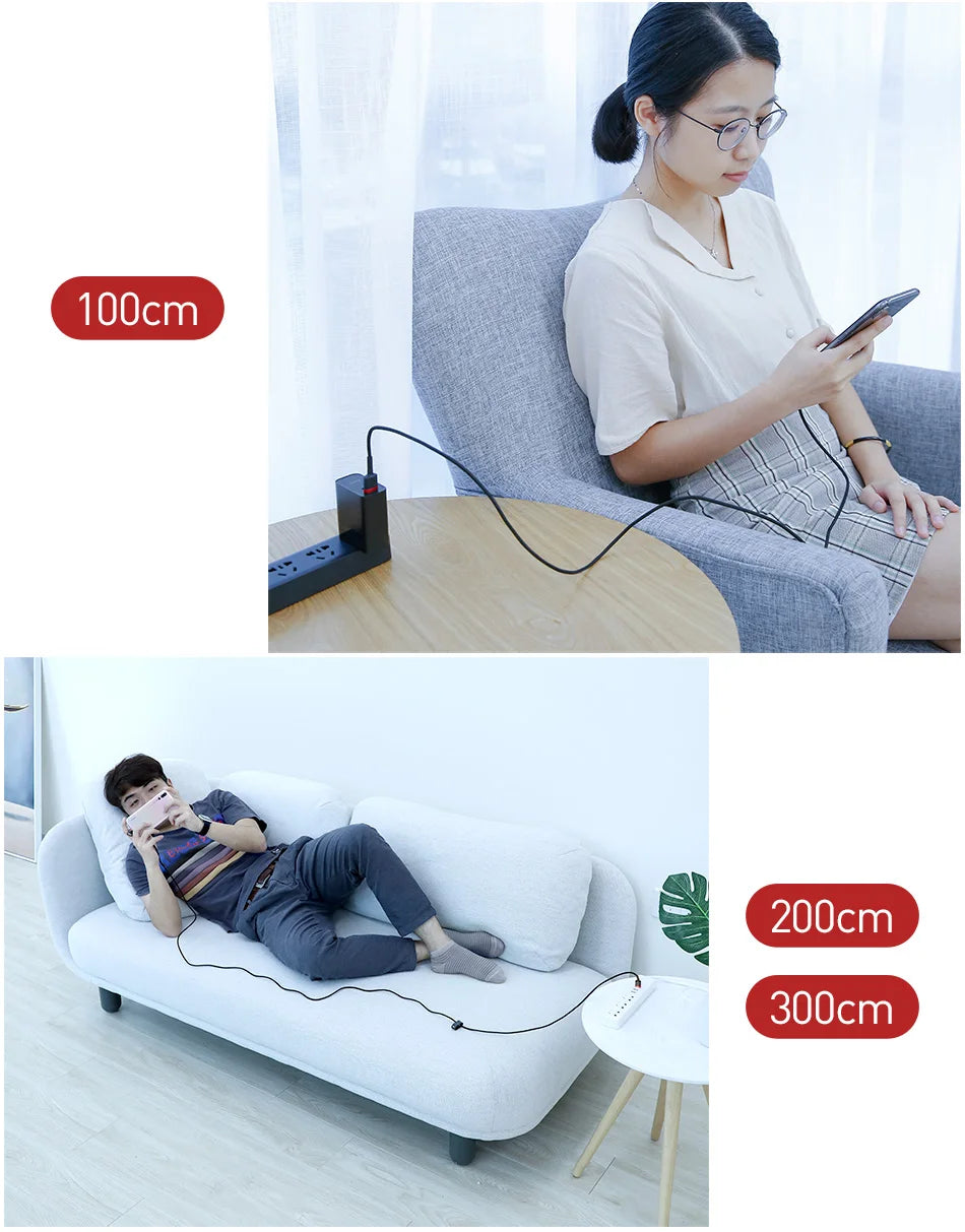 Baseus Fast Charging USB Type C Cable for Samsung S10 S9 Quick Charge 3.0 Cable USB C for Huawei P30 Xiaomi USB-C Charger Wire