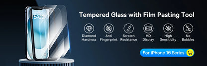 Baseus Tempered Glass for iPhone 16 Pro Max Plus Screen Protector for iPhone 15 14 13 12 11 Pro Max Clear Edge Anti-Peeping Film