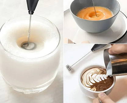 2-in-1 Electric Milk Frother & Egg Beater – USB Rechargeable with Double Heads