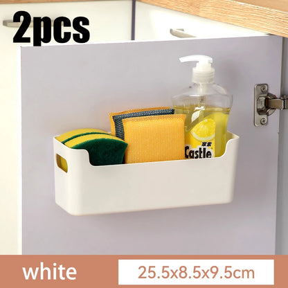 Non-Perforated Cling Film & Spice Rack – Inside Cabinet Door Organizer for Kitchen