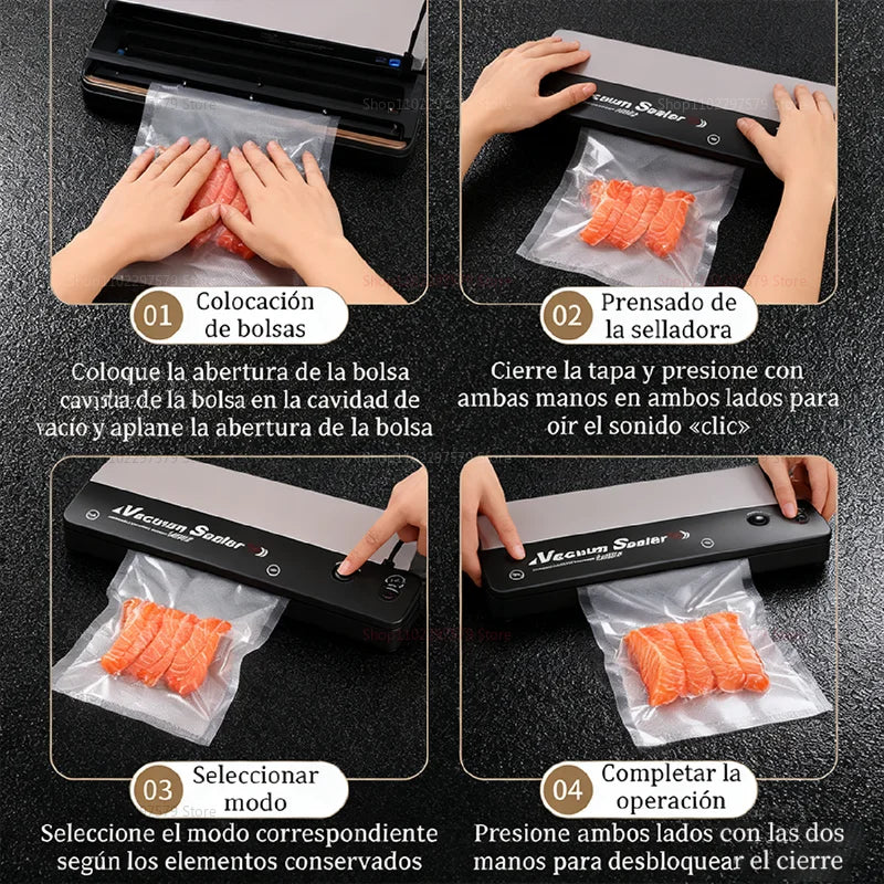 2025 Vacuum Sealer Machine for Kitchen Fresh Food Preservation and Sealing Plastic Bags Automatic Sealing Device Kitchen Gadgets