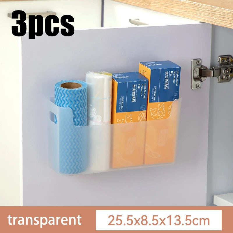 Non-Perforated Cling Film & Spice Rack – Inside Cabinet Door Organizer for Kitchen