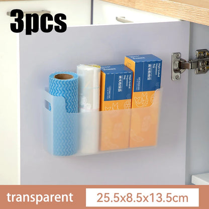 Non-Perforated Cling Film & Spice Rack – Inside Cabinet Door Organizer for Kitchen