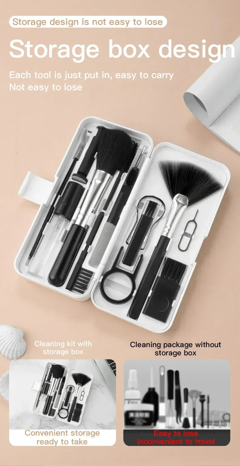 18-in-1 Keyboard & Electronics Cleaning Kit – Screen Brush, Keycap Puller, Earphone Tools