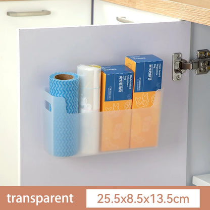 Non-Perforated Cling Film & Spice Rack – Inside Cabinet Door Organizer for Kitchen