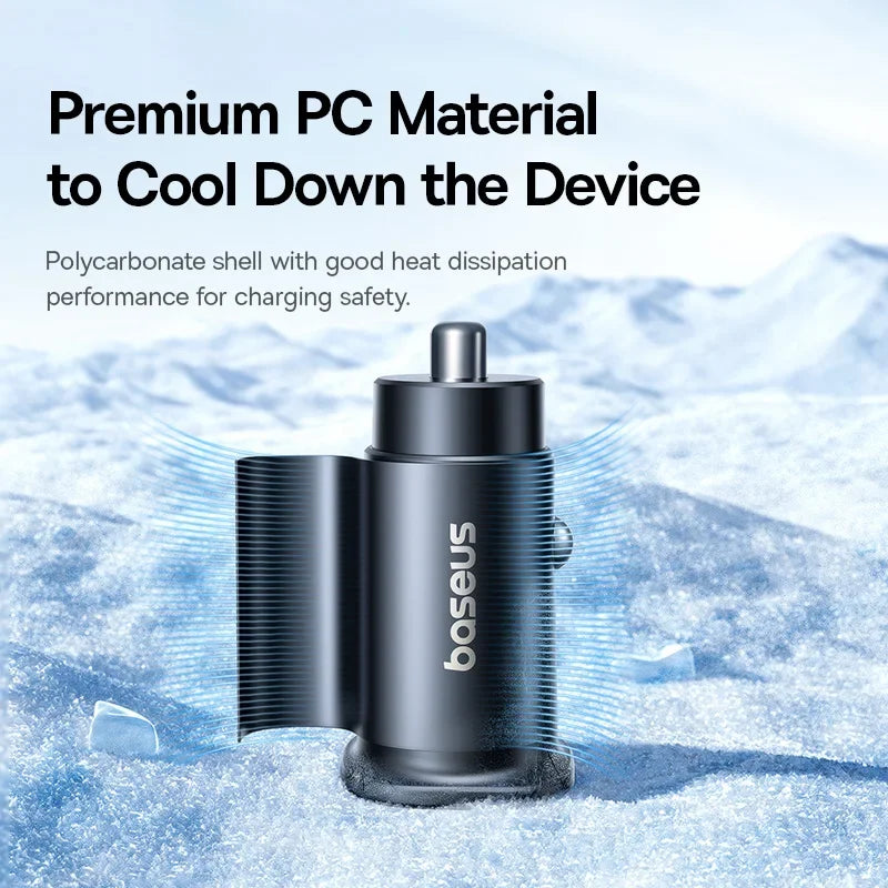 Baseus 30W Car Charger Fast Charging Dual Port USB Type-C PD QC FCP AFC For iPhone 16 15 Samsung S24 S25 Xiaomi Huawei Tablet